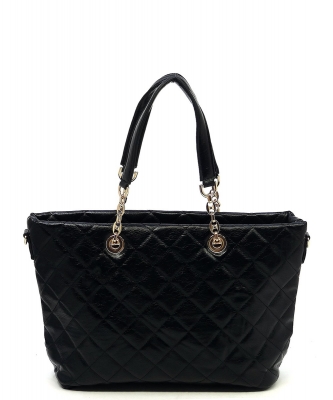 Classic Quilted Shopper DL2564Q BLACK